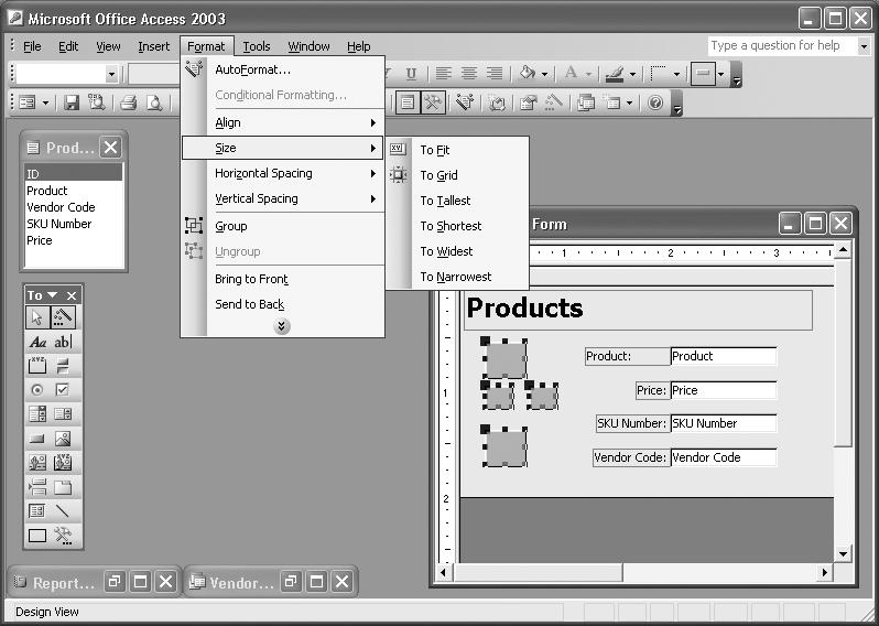 Group or Ungroup Controls and Objects Design view, or, for a field border, in Form or Report view. 9 Select the controls and objects you want to group or the object you want to ungroup.