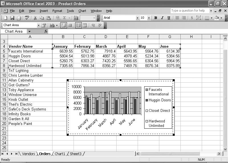 Inserting Excel Charts and Worksheets Insert an Excel Chart In Excel, click the chart you want to insert in the Access report or form.