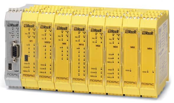 modules: M1 + 14 expansions 15 modules = 128 inputs + 16 EDM/RST + 16 safety outputs