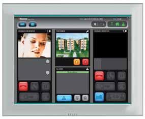 intuitive menu icons. The switchboard is supplied with built-in table-top support and has a 7 colour LCD display, receiver and handsfree, dedicated keys for the main functions, and configurable keys.