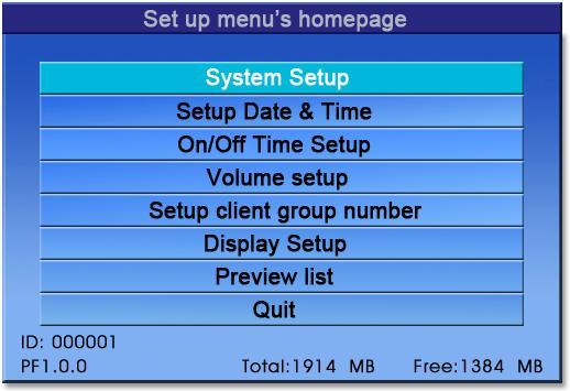 2.3 Introduction to Menu: When set the menu, you should first press the STOP button and then press the SETUP button to enter menu setup.