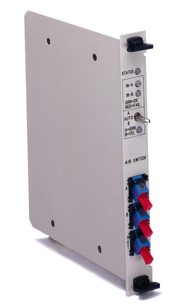 Features: Automatic, remote, or manual operation Main and backup signals monitored User-set switching threshold 850/1310 (MM) and 1310/1550 (SM) bandpass -48