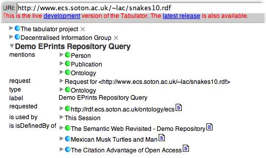 Semantic repository pages: