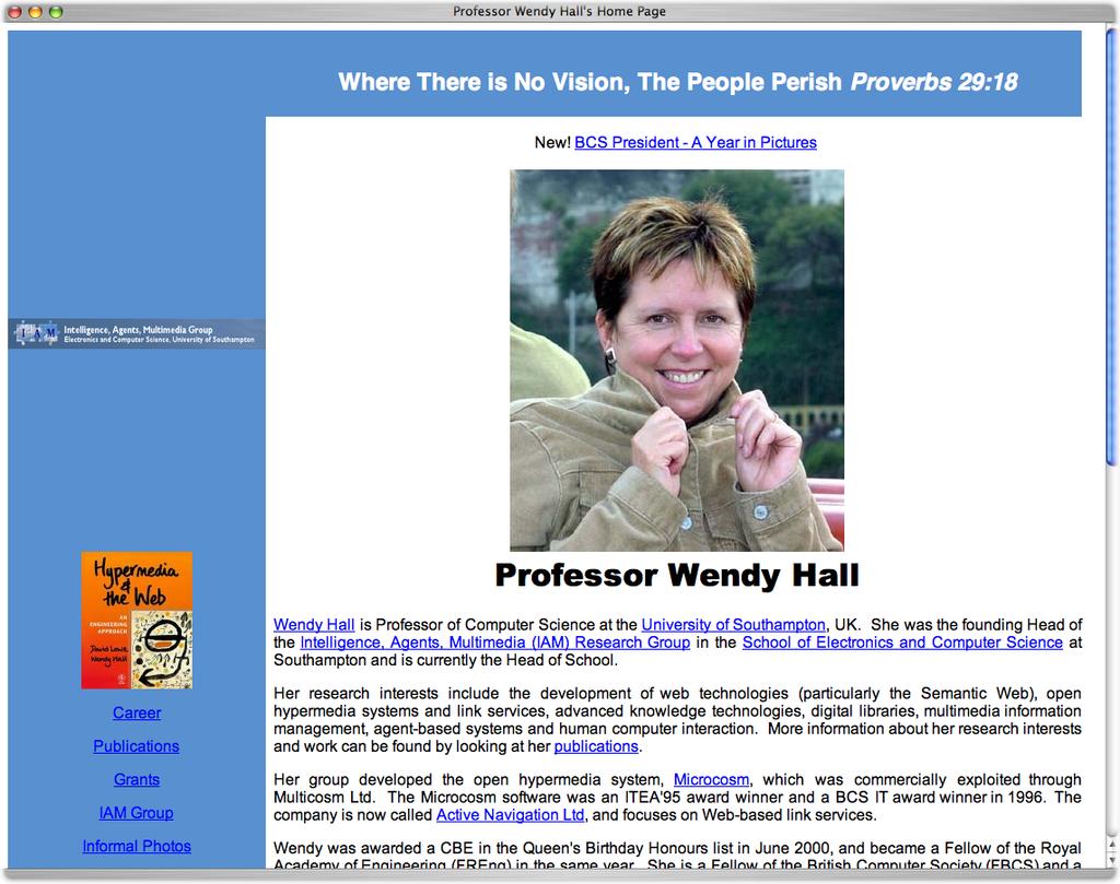 Personal academic web pages ad hoc