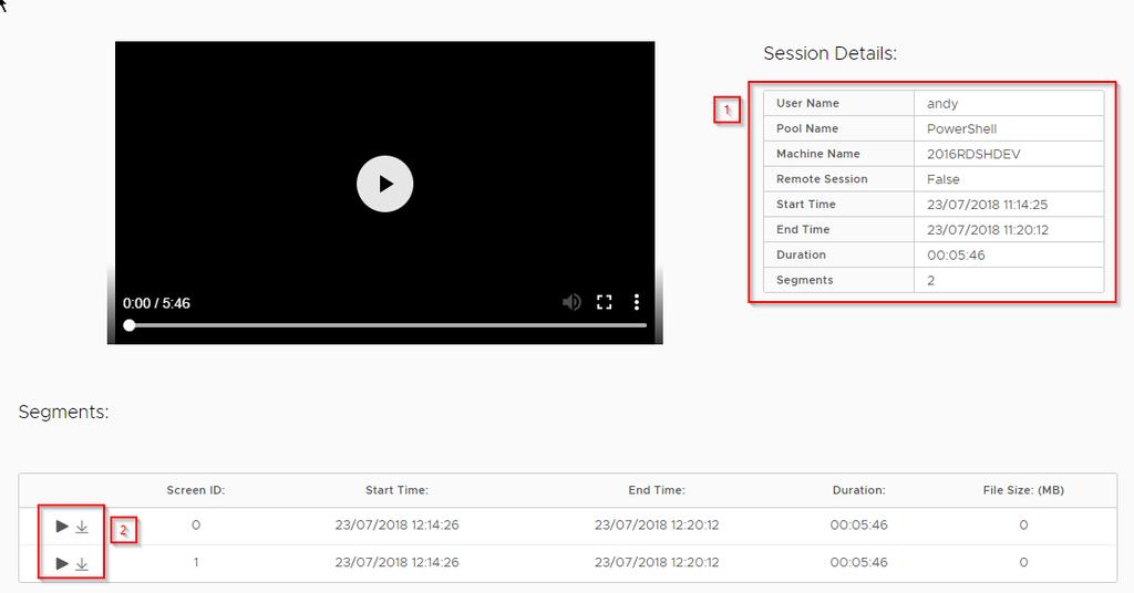 Interacting with recordings: Once signed in you will receive a list of recent recordings, you may also search via the search dialog in the page banner.