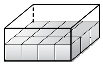 To find the volume of a rectangular prism, multiply the area of the base times the