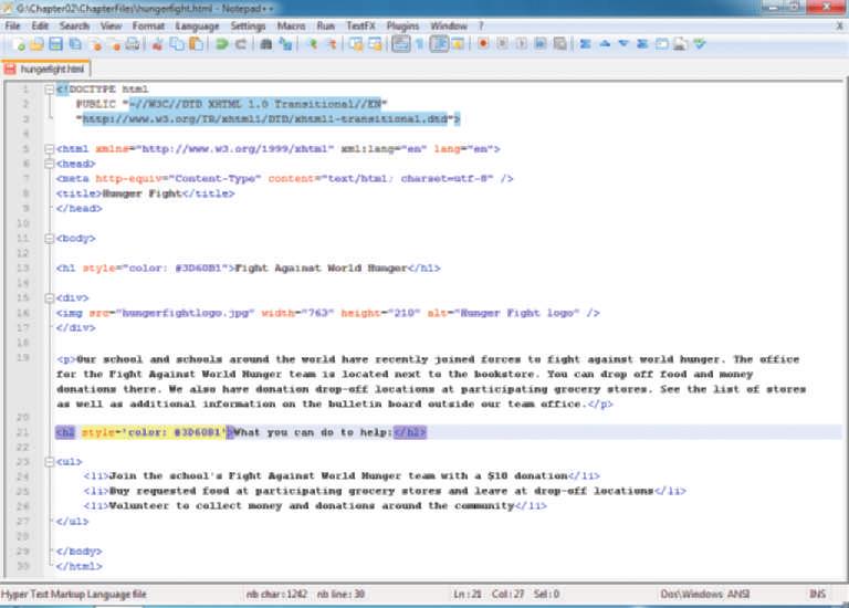 HTML 70 HTML Chapter 2 Creating and Editing a Web Page Using Inline Styles To Add Color to Web Page Headings To change the color of headings on a Web page, the color property must be added in the