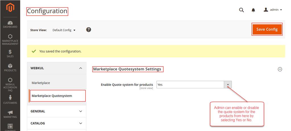 Seller management Of Quote System Marketplace Add-On Seller will enable the quote status as Enable