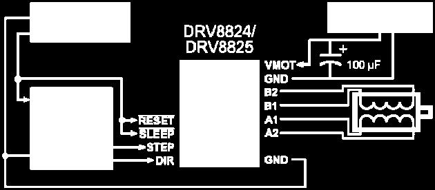 microcontroller to a DRV8824/DRV8825 stepper motor driver carrier