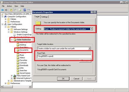VSPEX Configuration Guidelines Folder redirection To configure Windows Folder redirection: 1.