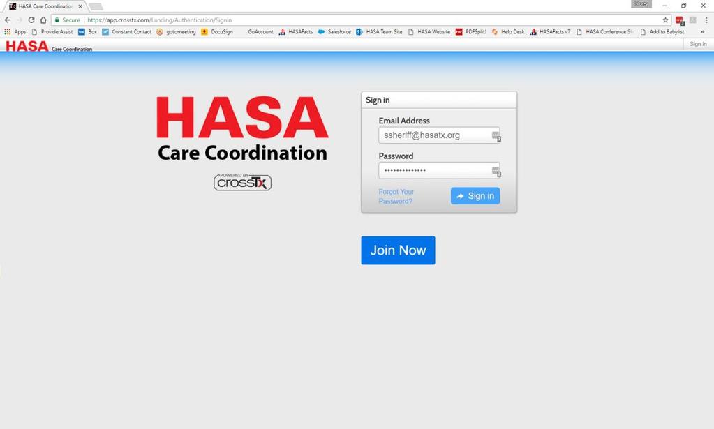 HASA Care Coordination QuickStart Receiving a Referral and Reassigning Referrals Open your Chrome web browser (Chrome is preferred, but other