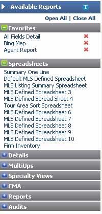 The Default MLS Defined Spreadsheet is the default search results view in Paragon 4. It gives an aggregate view of the listing data for a particular search.