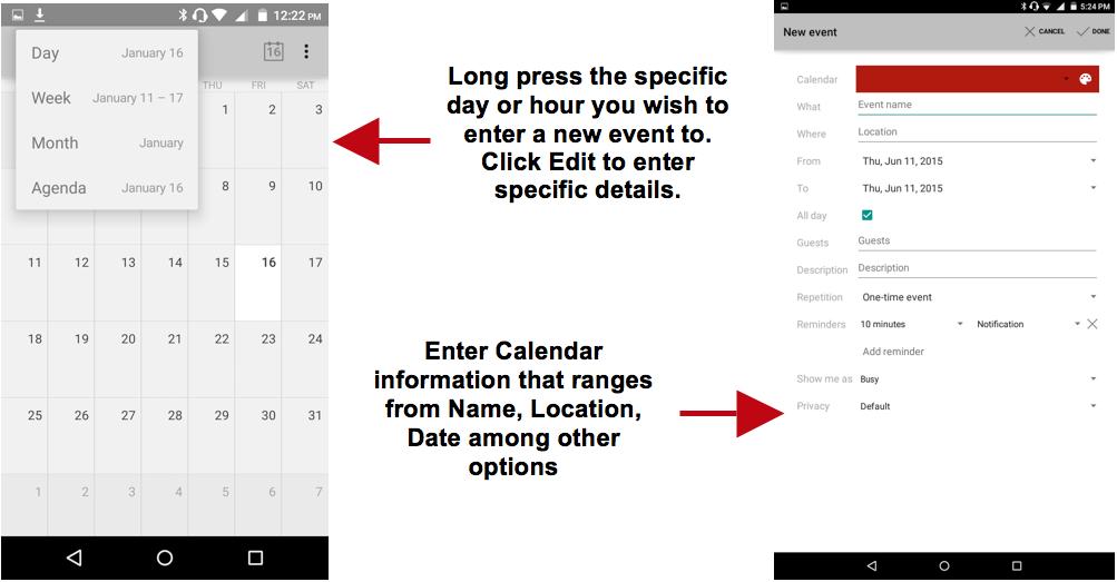 Calendar The calendar helps keep track of your life s