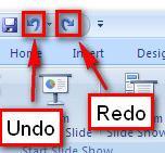 Undo and Redo PowerPoint 2010 To reverse the last change made, click on the Undo button on the Quick Access Toolbar. To change things back, click on the Redo button on the Quick Access Toolbar.