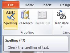 Spelling Check PowerPoint 2010 oon the Ribbon, click on the Review tab.