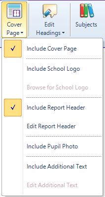 Parent Report Options: General Options - Adding Working Towards statements This option, which is within the General Options menu, allows the report
