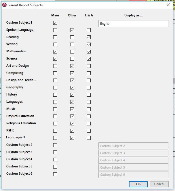 Parent Report Options: Cover Page and Edit Headings Cover Page includes the options to configure the Cover Page of the report including whether to