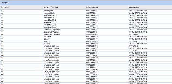 Generate a report that includes host details for asset items detected.