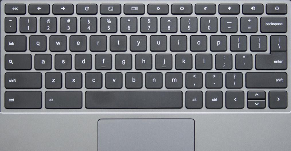 Using the keyboard ESC Back Forward Refresh Full screen Overview Brightness Mute Volume down Volume up Power Touchpad Your Chromebook keyboard works just like a regular keyboard, with a few small