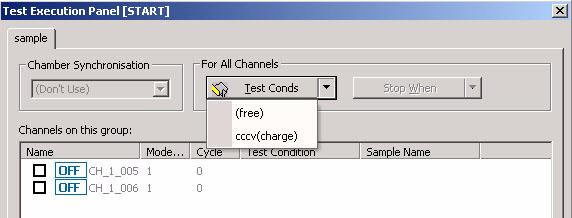 Assigning Test Conditions 2 Select a single test conditions file. The selected test conditions are assigned to all the channels in the group.