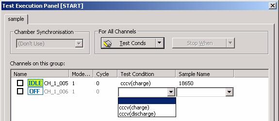 Assign/Change different test conditions for each channel.