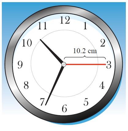 Finding Linear Speed Practice The second hand of a clock is 10.2 centimeters long.