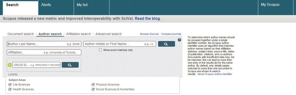 Author Tools / Starting an Author Search & Author Profile Scopus allows you to analyze citation metrics on authors as well as specific articles by an author.