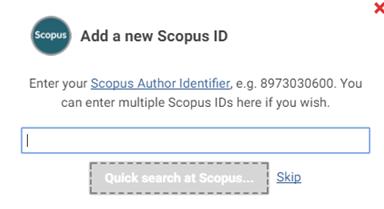 2 Sync your Scopus profile with IRIS In IRIS, click on Add Scopus ID (or click on the Menu tab Manage Search