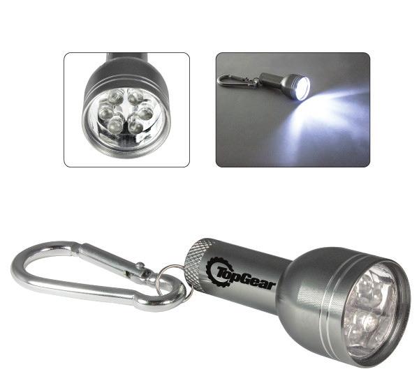50 BMA1176 6-LED Flashlight 6-LED flashlight, aluminum body with metal carabiner.