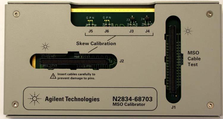 Chapter 2: Calibration Running a self calibration Figure 2-2 Digital channels cable orientation CAUTION Insert the digital channels cable carefully into the MSO calibrator to prevent damage to the