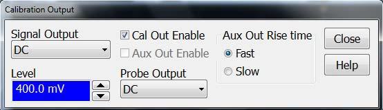 b Click the Offset control arrows to change the offset value or click on the offset value and enter 400.0 mv in the dialog box. Channel 1 setup icon 5 Set the Cal Out voltage (V Cal Out ) to +400.