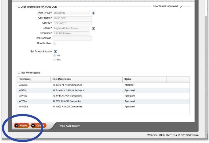 The User Maintenance list displays all users. Like other lists, filters can be applied to the view and columns can be configured and saved to show desired data elements.