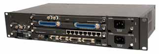 DM800 HC8GBE IP Eight Gigabit Ethernet SFP based ports allowing the installation of electrical modules for 10/100/1000Base-T or optical modules for 1000Base-SX/LX.