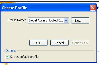 clicking on the Options button and choosing the Set as Default Profile option prior to choosing