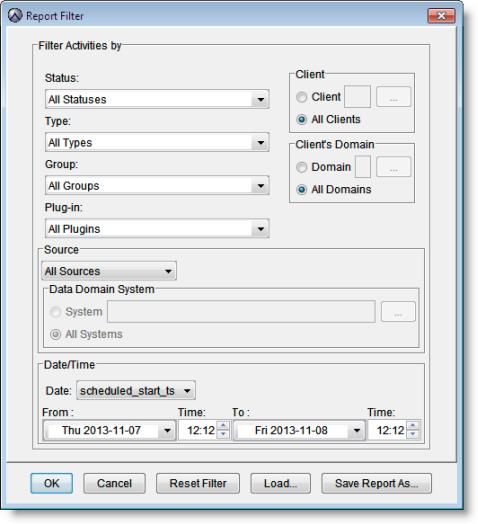 Custom Reports Figure 3 Report Filter dialog box 5. Change the settings in the Report Filter dialog box and click OK. 6.