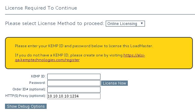 Connect the Dell R-Series 5. If using the Online licensing method, fill out the fields and click License Now. If you are starting with a trial license, there is no need to enter an Order ID.