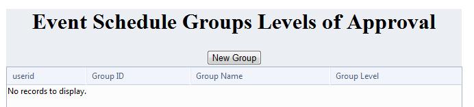 ES (Event Scheduling) Groups Creating ES Groups creates levels of approvals for events. By creating levels of approval for event schedules, requests can be approved or rejected at any level.
