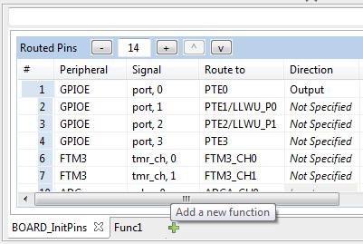 User interface The tool creates multiple functions that can be used to configure pin muxing. Figure 4-16. Routed pins The tool does not limit nor indicate the usage of pins in each function.