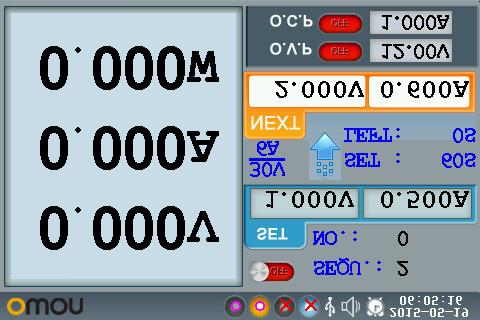 4.Quick Start 1 2 3 4 12 11 5 6 7 8 9 10 Figure 4-4 User interface in Parallel/Series mode 1 Maximum ratings of voltage and current 2 Channel status 3 Output mode of timing output (Sequence / Loop) 4