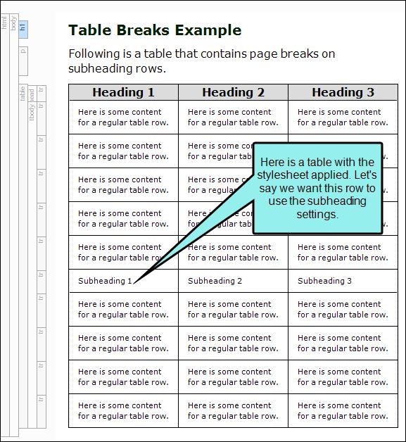 After you are finished designing your table stylesheet, you insert a table into a topic and apply the table stylesheet to it.