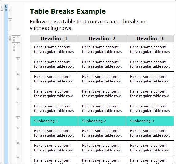 In the XML Editor, the table might now look like this (in this example, the topic is being