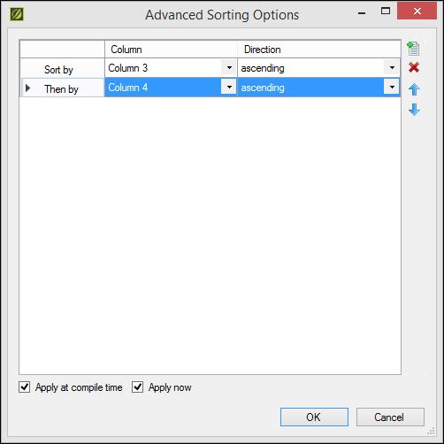In the Advanced Sorting Options dialog, your