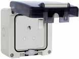 Weatherproof domestic switches and sockets IP55 Unibox series surface mounting weatherproof switches and sockets (IP55) Housing: engineering plastic (halogen free) RAL 7035 (grey) Impact resistance: