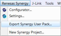 Synergy Standalone Configurator (SSC) v6.2.0 2.2 Added Synergy User Pack Exporter SSC v6.2.0 now provides the ability to export a Synergy User Pack (as known from e 2 studio).