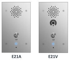 21. SIP Emergency Station E21V/E21A Akuvox E21 Series are outdoor-rated, SIP-compliant hands-free Voice over IP (VoIP) Emergency Stations for use in locations such as: parking facilities, college