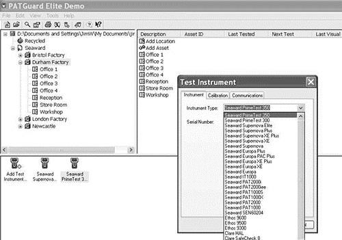 Note: Only instruments shown in the PATGuard Test Instruments tab will appear in the drop down list.