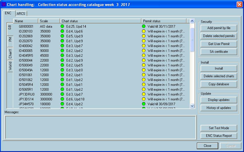 0 3 Systems Checks The user has the option to review the status of all installed ENCs from within the ECDIS