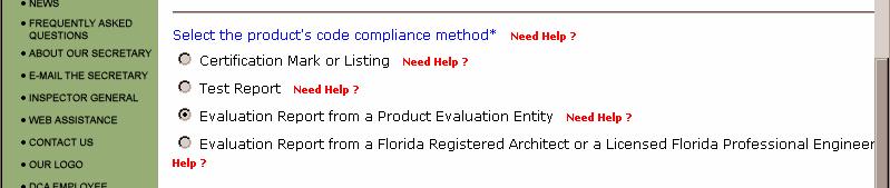 Report by an - Online Report Method by an Report from an Approved Product When Method 1C, Report from an Approved method is selected, the application will require you to upload the evaluation report