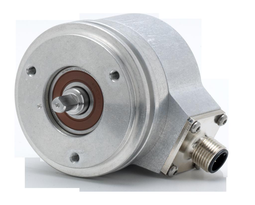 ROC 425, ROQ 437 with synchro flange Rotary encoders for absolute position values with safe singleturn information Rotary encoders for separate shaft coupling Synchro flange 01C