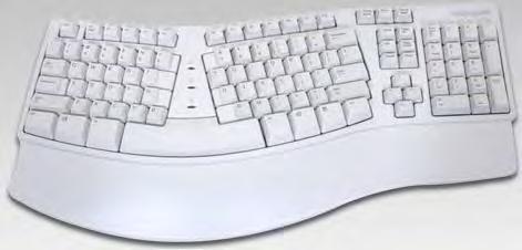 Some keyboards abandon the flat, typewriter-type layout in favour of a more ergonomic design to encourage a natural hand, wrist and forearm position.